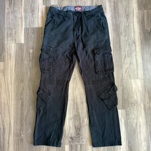 Vintage Multi Pocket Cargo Pants Men's Size 34x30 Black Matchstick